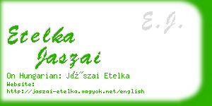 etelka jaszai business card